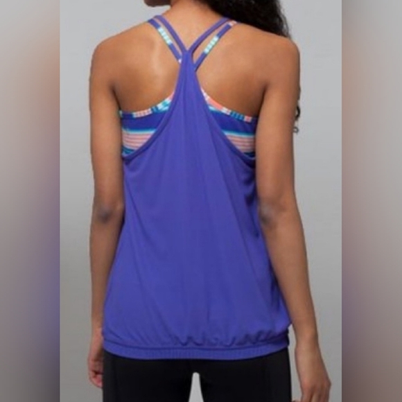 Ivivva Lululemon Tank Jump For Joy Strappy Purple Mesh Built In Shelf Bra Size 6 - Picture 9 of 13